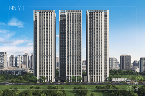 21年專業(yè)建築職人，新業(yè)於竹南首發(fā)！打造站前首座地標(biāo)建築，在追求極致的路上，預(yù)見下一座科技新城。(圖為 新業(yè)恆一 建築外觀3D示意圖)