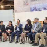 本次演講分別有龍寶建設張麗莉董事長（右三）、FIABCI世界不動產(chǎn)聯(lián)盟前會長Danielle Grossenbacher(左二)、內(nèi)政部政務次長花敬群(右二)、臺中市政府都發(fā)局局長黃文彬(右一)、逢甲大學建築學院院長黎淑婷(左一)與新業(yè)建設卓勝隆董事長(左三)出席，親自與所有關心社會住宅正義、具建築開發(fā)背景的業(yè)者會面討論本項議題。