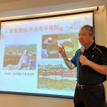 新業(yè)建設穆椿松名譽董事長，講座當天彷彿化身為「說書先生」，帶領大家穿越時空進入日本武士時代。