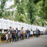 沿著防汛道路依序前行，走往這次的淨溪點-福安橋下，帶著興奮期待的心情，準備來場「寓教於樂」的淨溪體驗。