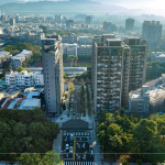 延伸開闢的「樂業(yè)一路」引入東光園道的綠意，串聯(lián)城市脈絡(luò)，以「縫合」意象將社區(qū)融入在地生活紋理之中。