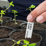為每一種樹種繫上標籤，清楚標示樹種名稱、分盆日期、種子採集地、生產(chǎn)批號、水分、遮光級數(shù)，方便日後記錄與維護。