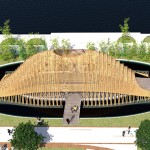 竹跡館由建築師陳羿沖設(shè)計，地處花博葫蘆墩公園第四區(qū)。圖／WAF